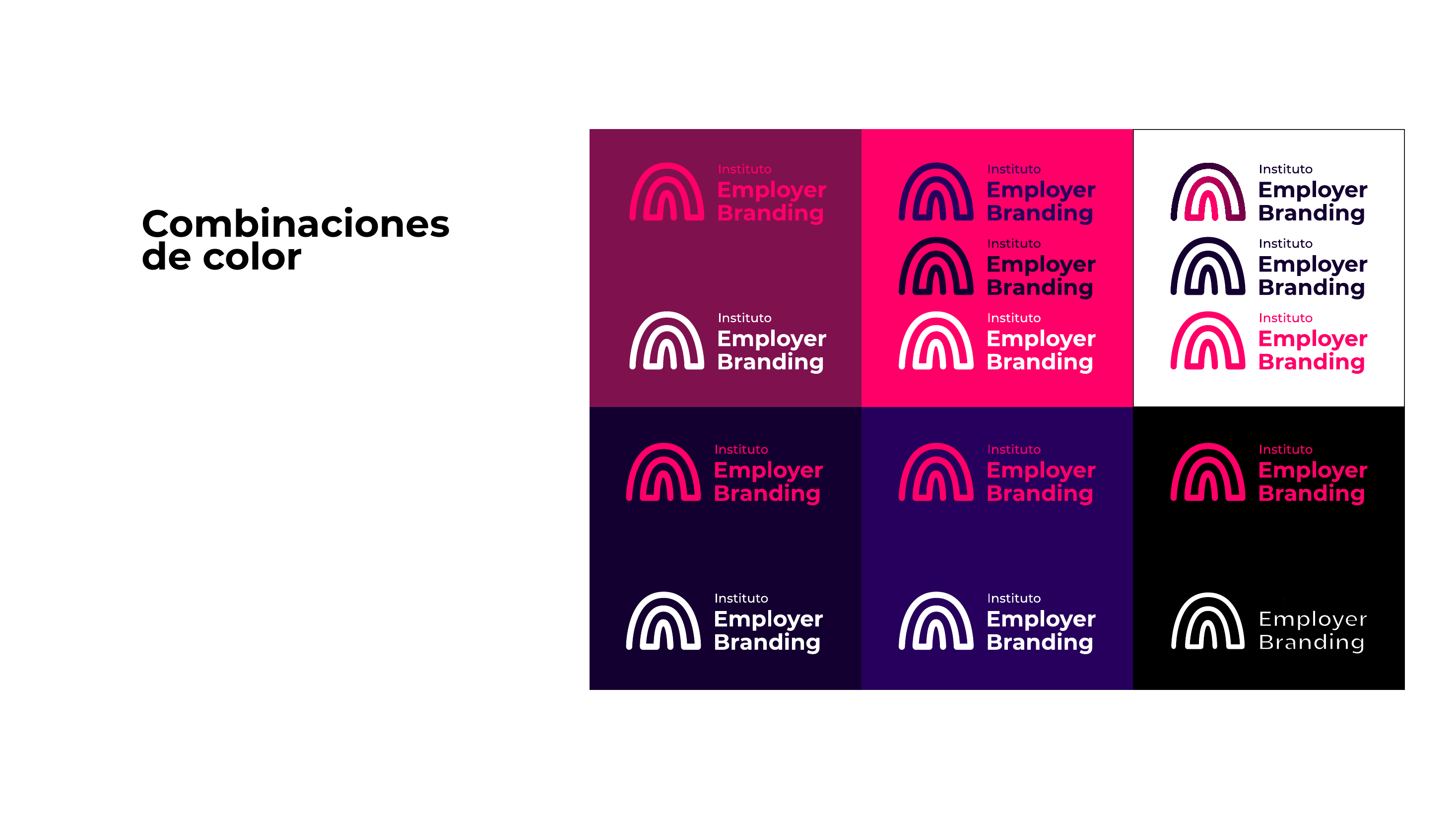 Color combinations of the Instituto Employer Branding identity